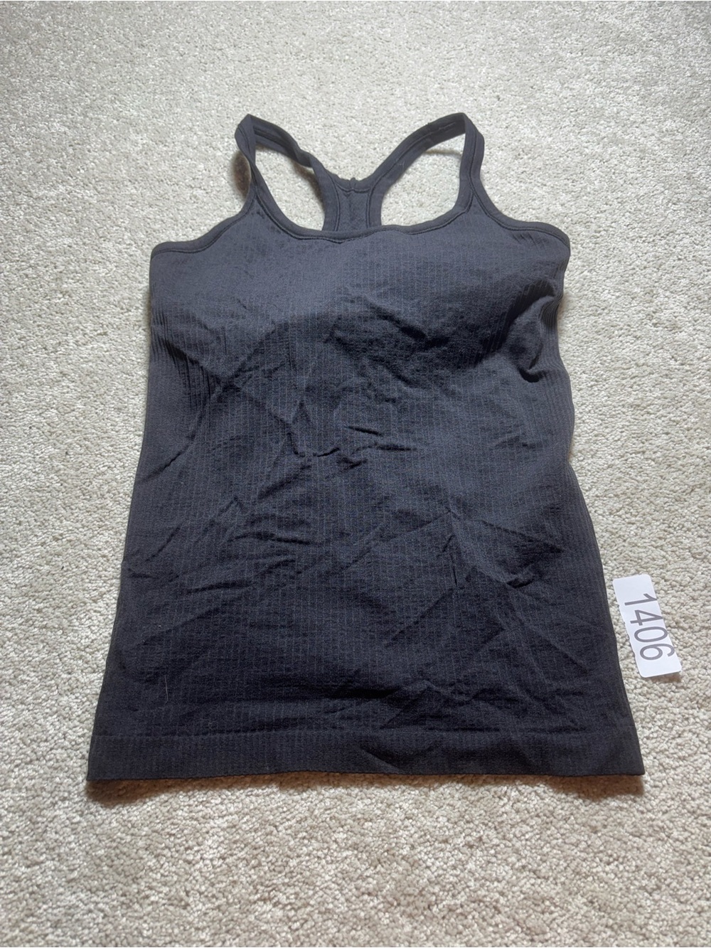 lululemon ebb to the street‎ tank black. Measurements In Pictures No Size Tag